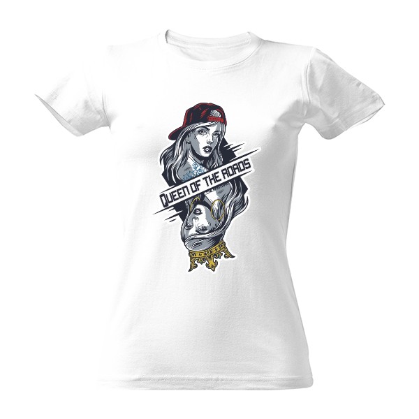 Tričko s potiskem QUEEN OF THE ROADS