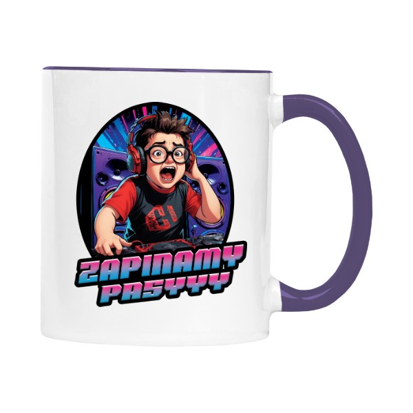 Hrnek malý barevný s potiskem ZAPINAMY PASYY - stylový hrnek